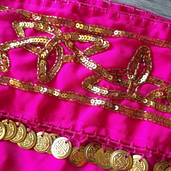 Belly Dance Festival Gypsy Gold Coin Hip Scarf - Picture 3 of 5
